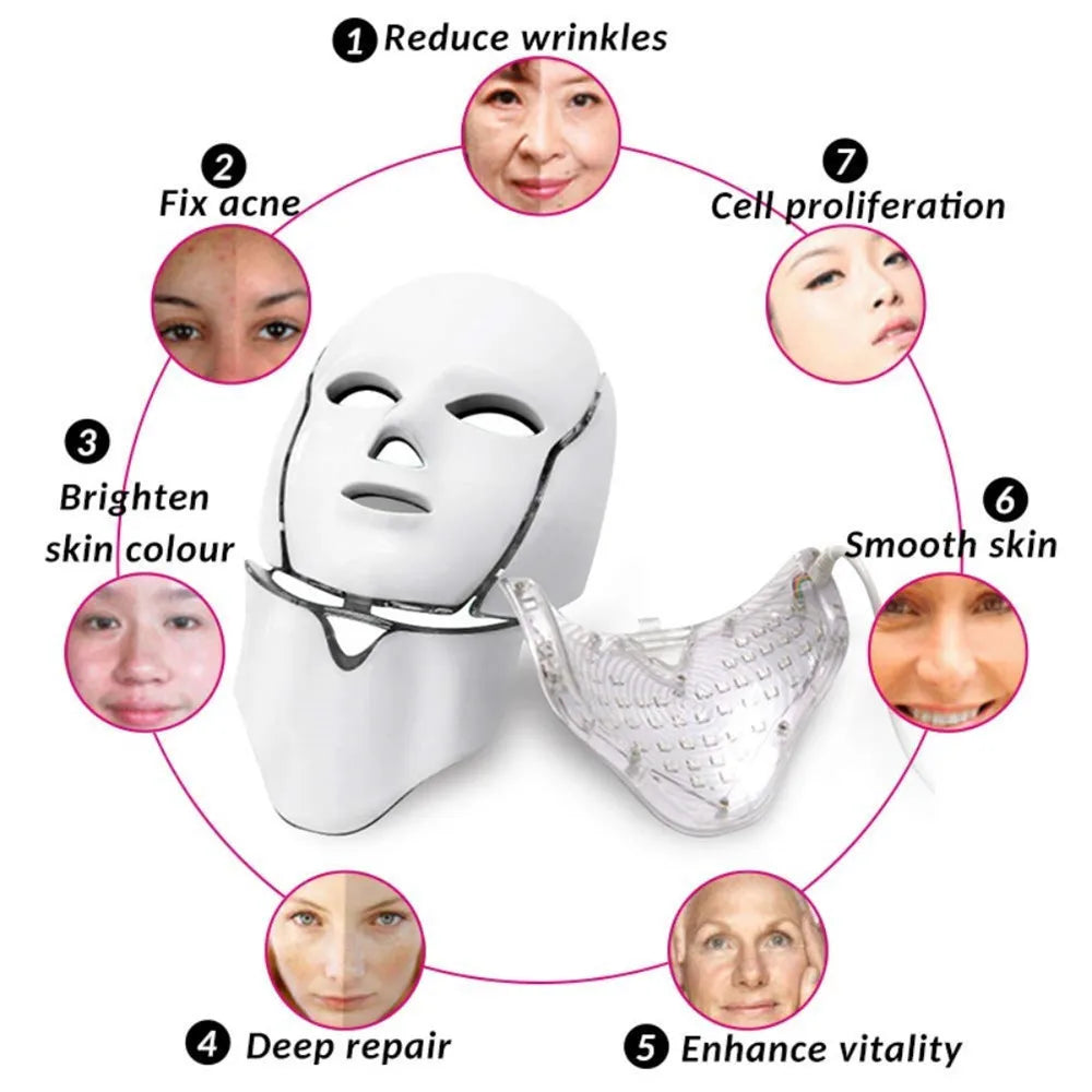 Multi-Function Skin Tightening Machine Facial Massager Light Therapy Mask Beauty & Personal Care Device