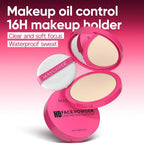 Natural Matte Pressed Powder Foundation - Oil Control Brightening Whitening Compact Concealer Face Base Makeup Cosmetic