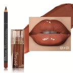 Lip Liner & Gloss Duo Set, 3D Precision Contour, High Shine Hydrating, Waterproof Sweatproof, No Smudge Longwear