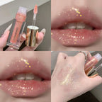 SHAQINUO Glittering Mirror Lip Glaze Set, Watery Shimmering Light Lip Gloss Makeup 6 Color, Hydrating Moisturizing, Long Lasting