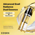 COSRX Niacinamide 5%+Snail Mucin 74% Dual Essence Advanced Snail Radiance Hydrating Anti Aging Face Serum Korean Skin Care 80ml
