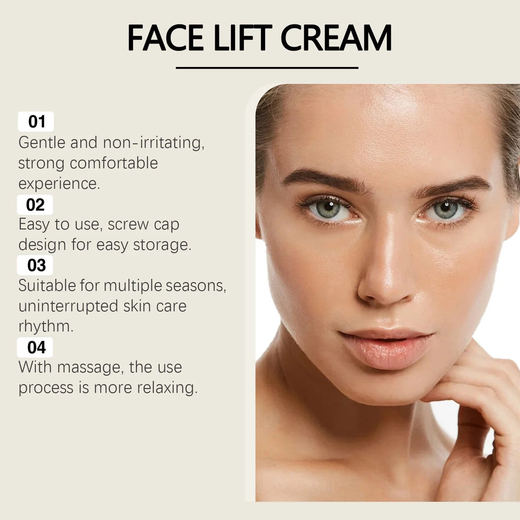 Instant Face Lift Cream Hyaluronic Acid Tightening Firming Smoothing Fine Lines Wrinkles Brightening Anti-Aging Face Moisturizer