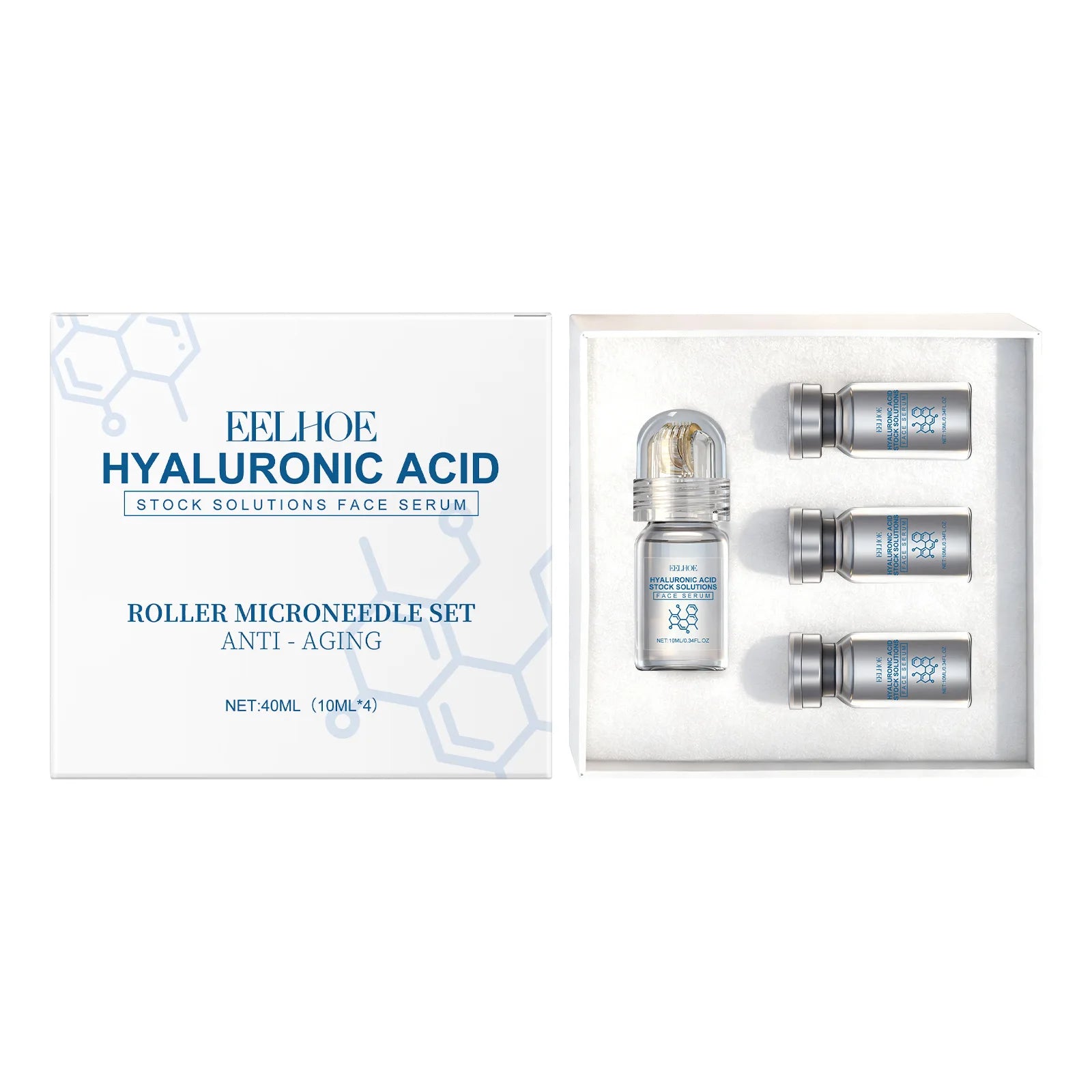 0.25mm Microneedle Serum Set Hyaluronic Acid Microneedle Roller For Deep Hydration Nourish Winter Skin Barrier Face Serum