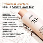 Anua Rice 70 Glow Milky Toner With 70% Rice Water & Ceramide - Hydrating Brightening Facial Toner For Glass Skin & Sebum Control