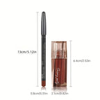 Lip Liner & Gloss Duo Set, 3D Precision Contour, High Shine Hydrating, Waterproof Sweatproof, No Smudge Longwear