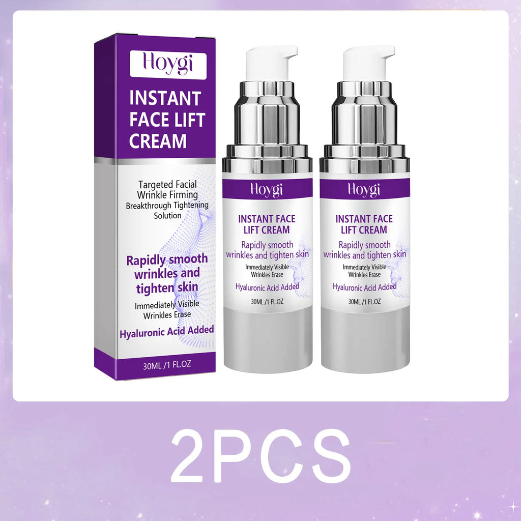 Instant Face Lift Cream Hyaluronic Acid Tightening Firming Smoothing Fine Lines Wrinkles Brightening Anti-Aging Face Moisturizer
