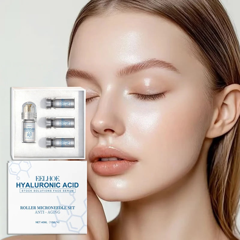 0.25mm Microneedle Serum Set Hyaluronic Acid Microneedle Roller For Deep Hydration Nourish Winter Skin Barrier Face Serum