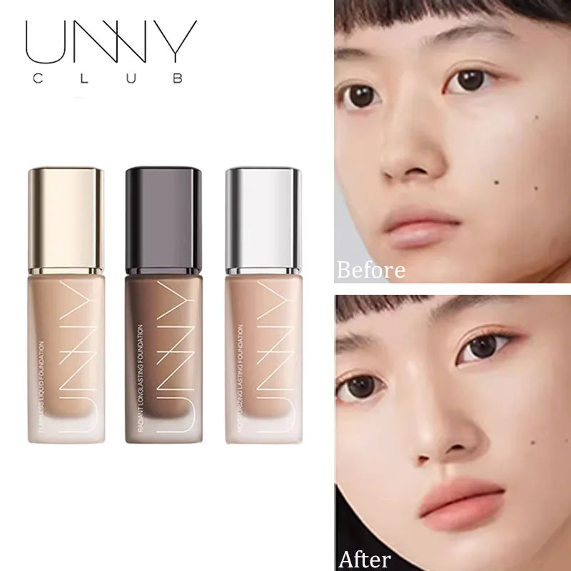 UNNY Liquid Foundation Concealer Matte Moisture Oil Control Long-lasting Full Coverage Dark Circle Face Base Makeup