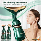 HOMEFISH Facial Sculpting Beauty System 3-in-1 Device with Sonic Vibration & LED Light Therapy for Lifting Firming & Glowing