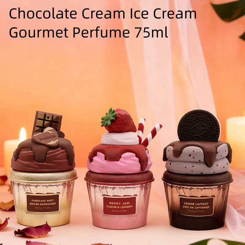 Arab Gourmet Ice Cream Perfume Creative Rich Cocoa Cream Strawberry Light Perfume Sweet Alluring Lasting Unisex Body Spray 75ml