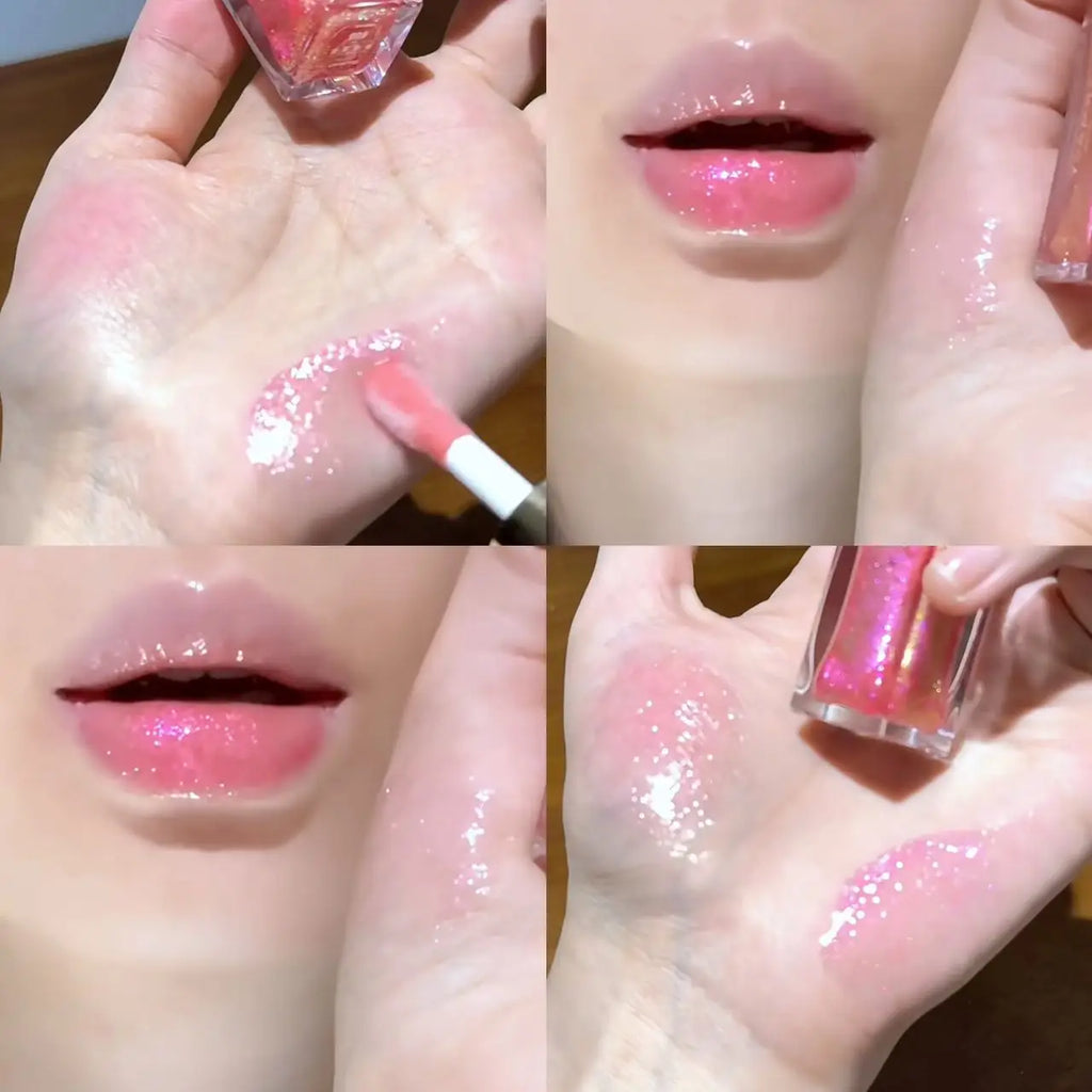 Herorange Starlight Radiant Lip Gloss Pearlescent Fine Shimmer Long-Lasting Moisturizing Non-Fading Non-Sticky Clear Watery Lip Glaze