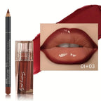 Lip Liner & Gloss Duo Set, 3D Precision Contour, High Shine Hydrating, Waterproof Sweatproof, No Smudge Longwear