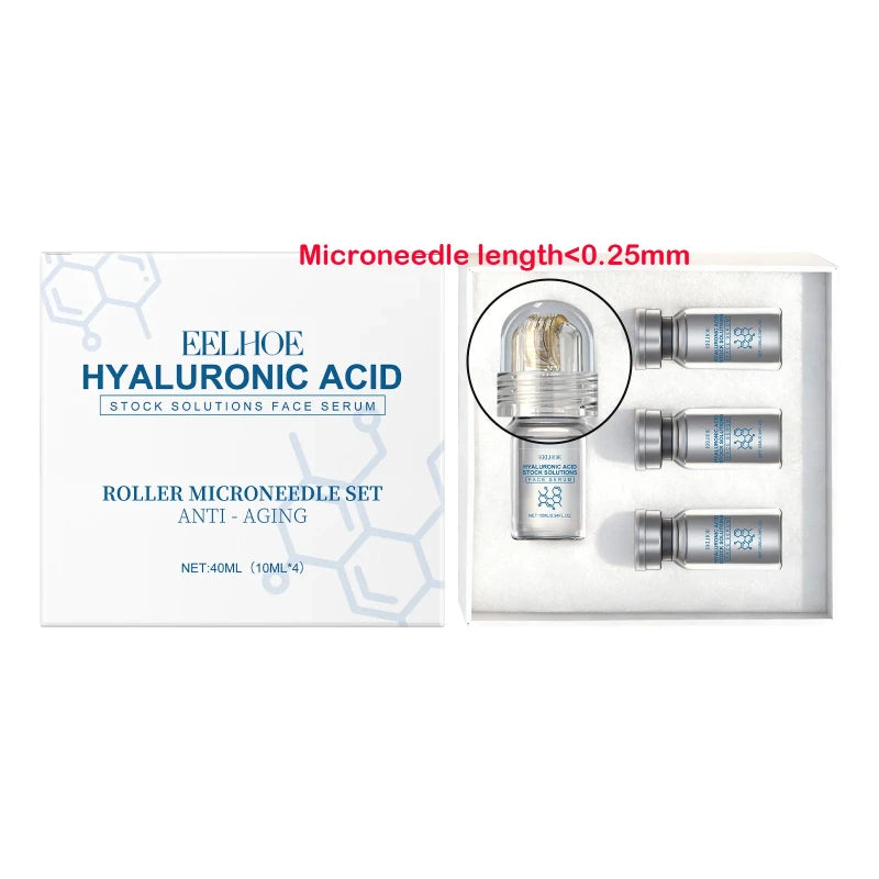 0.25mm Microneedle Serum Set Hyaluronic Acid Microneedle Roller For Deep Hydration Nourish Winter Skin Barrier Face Serum