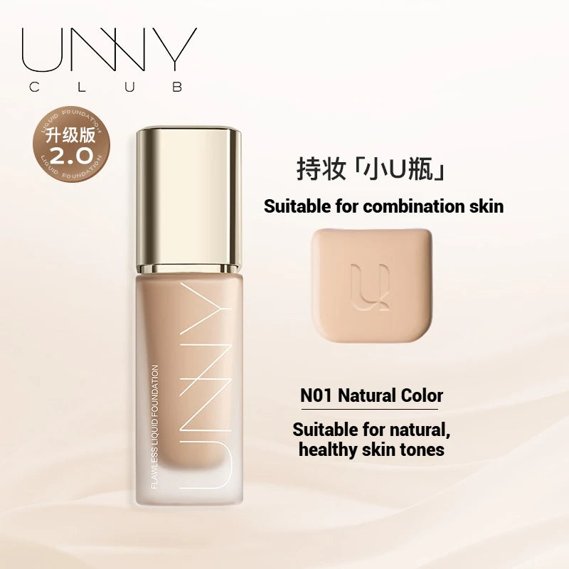 UNNY Liquid Foundation Concealer Matte Moisture Oil Control Long-lasting Full Coverage Dark Circle Face Base Makeup