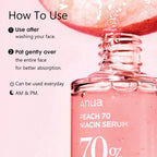 Anua Peach 70 nicotinamide essence, facial daily radiance essence, moisturizing glass effect, Korean skin care