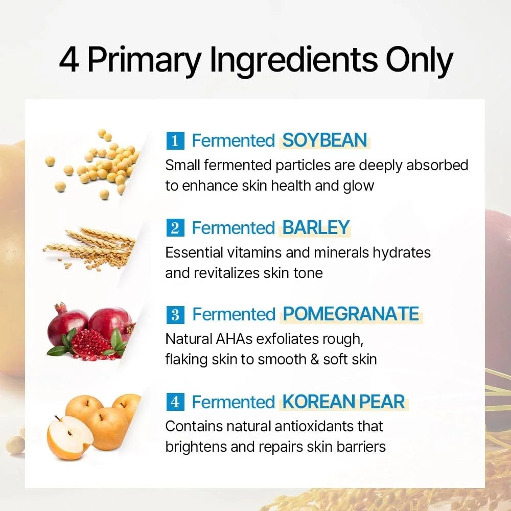 Korean Skin Care Mixsoon Glow Bean Essence,Hydrating Exfoliating Hyaluronic Acid Serum Facial Moisturizing Barrier Serum 50ml