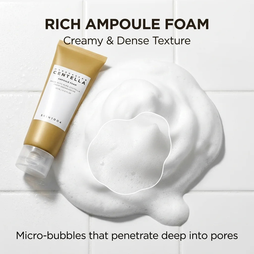 SKIN1004 Madagascar Centella Ampoule Foam, Korean facial cleanser, gentle daily cleanser for soft skin, Korean skincare products