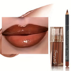 Lip Liner & Gloss Duo Set, 3D Precision Contour, High Shine Hydrating, Waterproof Sweatproof, No Smudge Longwear