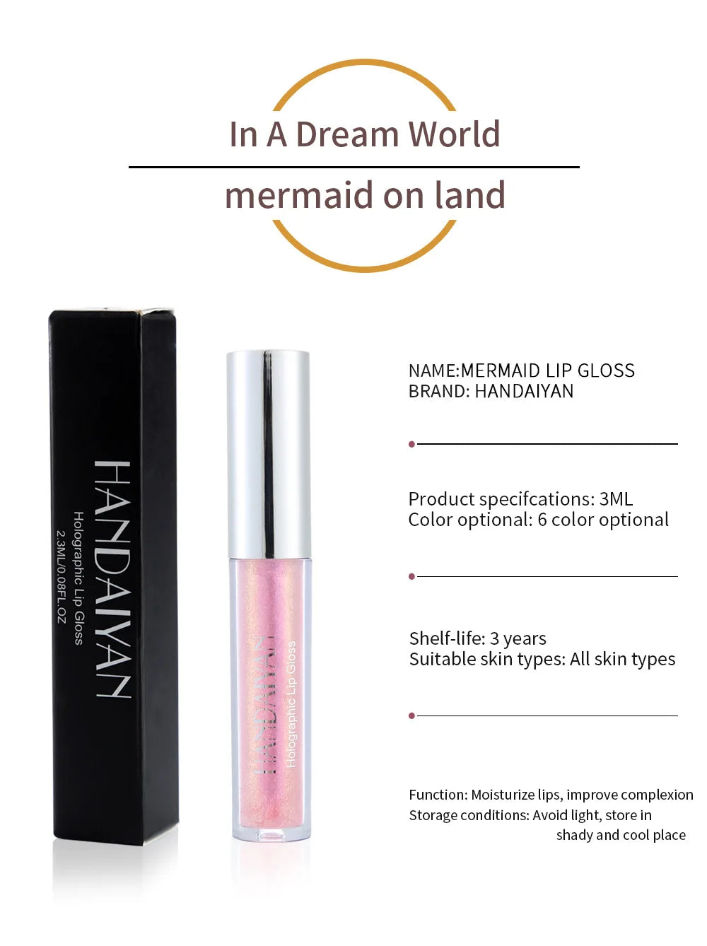 6 Color Long Lasting Moisturizing Vegan Chameleon Pearly Bright Lip Gloss