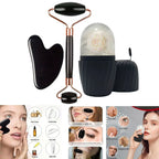 1/2/3pcs Ice Face Roller Set Facial Roller Gua Sha Mold Cube Face Massage Lifting Contouring Skin Care Tool