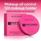 Natural Matte Pressed Powder Foundation - Oil Control Brightening Whitening Compact Concealer Face Base Makeup Cosmetic