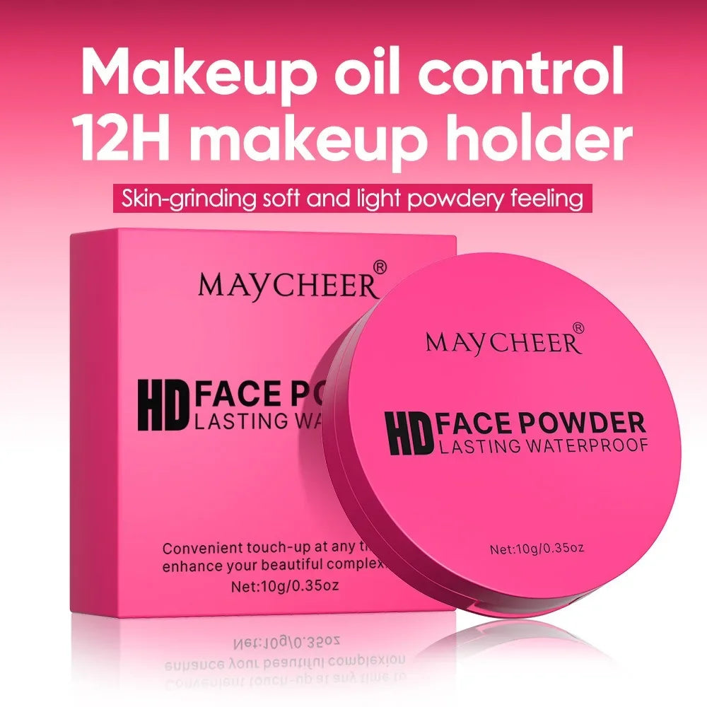 Natural Matte Pressed Powder Foundation - Oil Control Brightening Whitening Compact Concealer Face Base Makeup Cosmetic