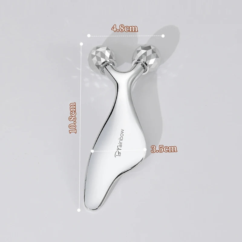 Brainbow Double-Head Rotatable Roller Gua Sha Board Lifting Massage Edema Relief Ice Compression Tool Gift Box