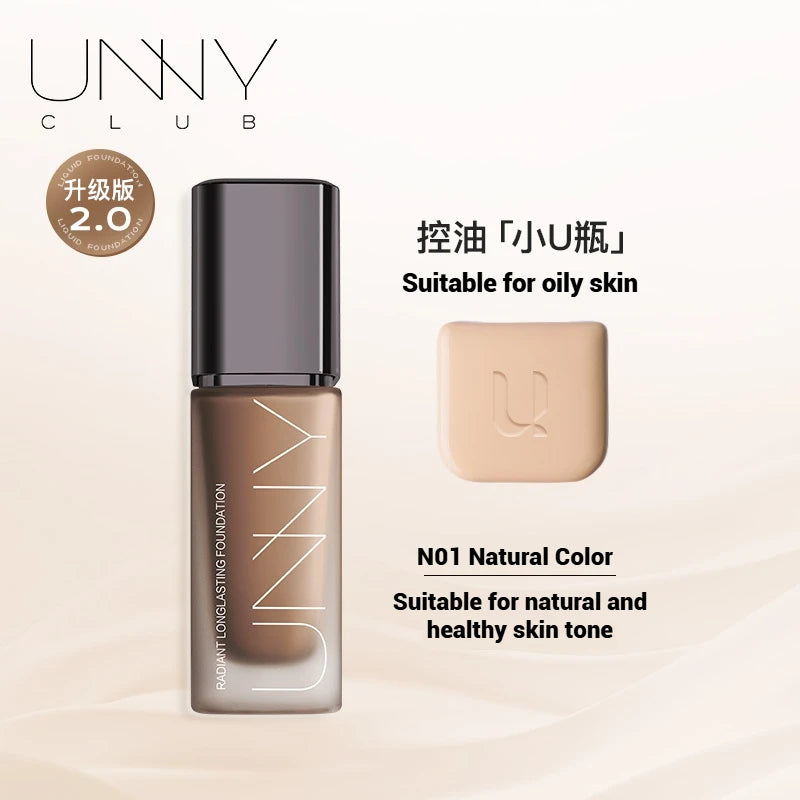 UNNY Liquid Foundation Concealer Matte Moisture Oil Control Long-lasting Full Coverage Dark Circle Face Base Makeup