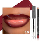 2 in 1 Lip Liner and Lip Oil Set, Gradient Lip Makeup Kit, Nourishing Lip Oil with Precise Lip Contour Pencil, Soft Ombre Lips,