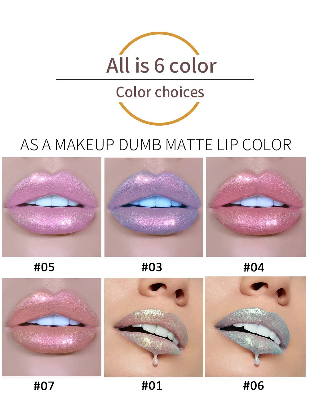 6 Color Long Lasting Moisturizing Vegan Chameleon Pearly Bright Lip Gloss