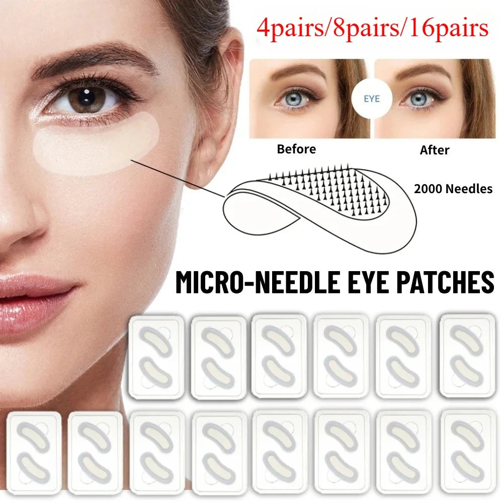 Eyes Care Tools Hyaluronic Acid Microneedle Eye Patches Mask for Anti Wrinkle Aging Dark Circle Moisturizing Under Eye Gel Pad