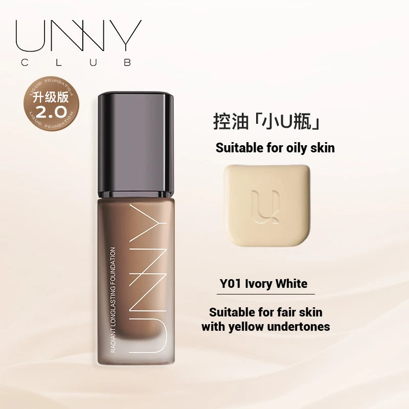 UNNY Liquid Foundation Concealer Matte Moisture Oil Control Long-lasting Full Coverage Dark Circle Face Base Makeup