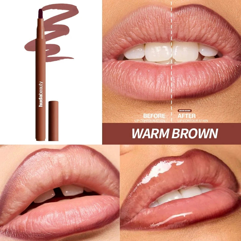 HUDA BEAUTY Brand Lip Contour Lip Stain Wear Easy Use Long Lasting Lips Tint Liner Hybrid Lipstick Gloss Matte Finish Makeup