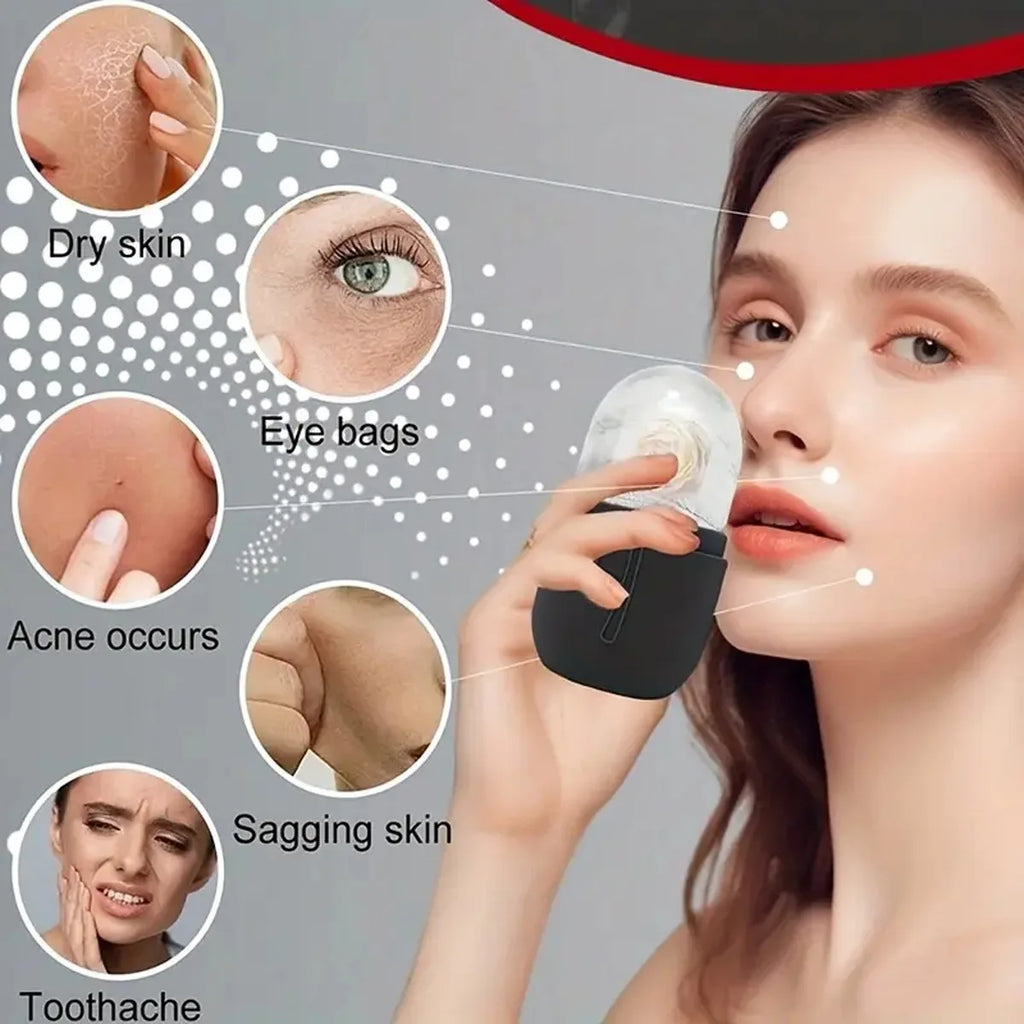 1/2/3pcs Ice Face Roller Set Facial Roller Gua Sha Mold Cube Face Massage Lifting Contouring Skin Care Tool