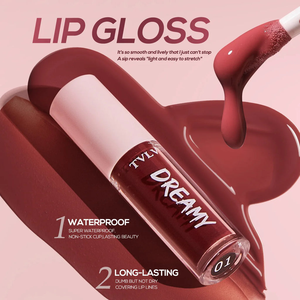 10-piece Dreamy Lip Color Set, Matte Satin Finish, Waterproof and Sweat-resistant Lip Gloss Gift Box