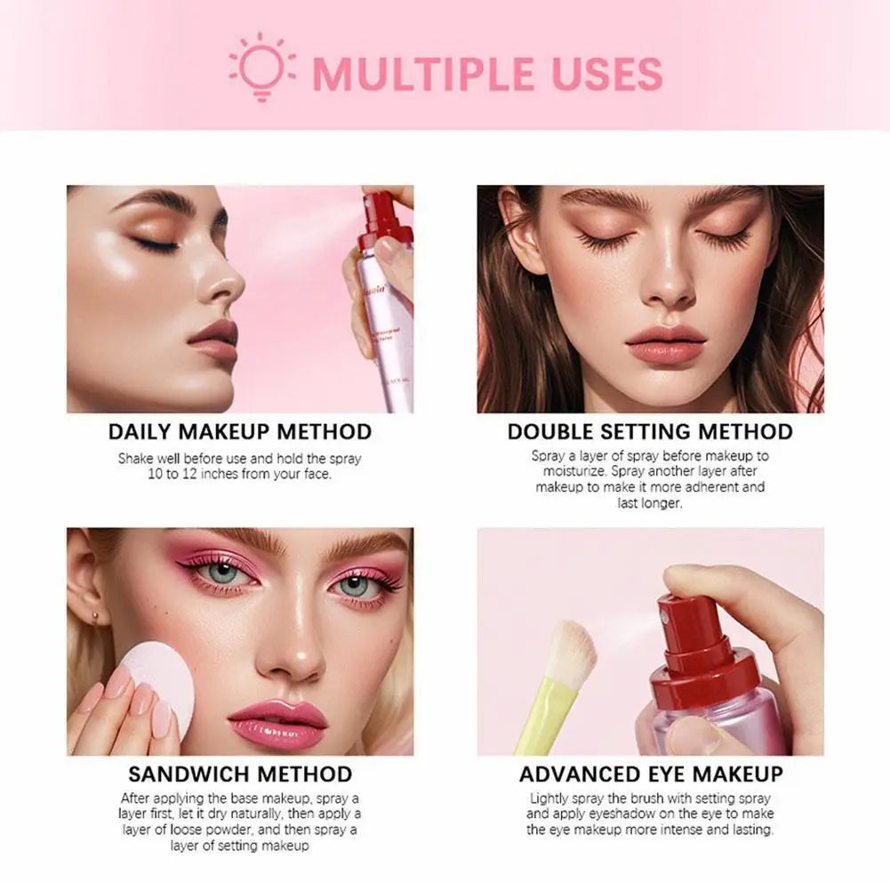 6 Color Setting Powder Matte Lasting Oil Control Hidden Honey Powder Pore Setting Powder&143ml Waterproof Setting Powder Spray