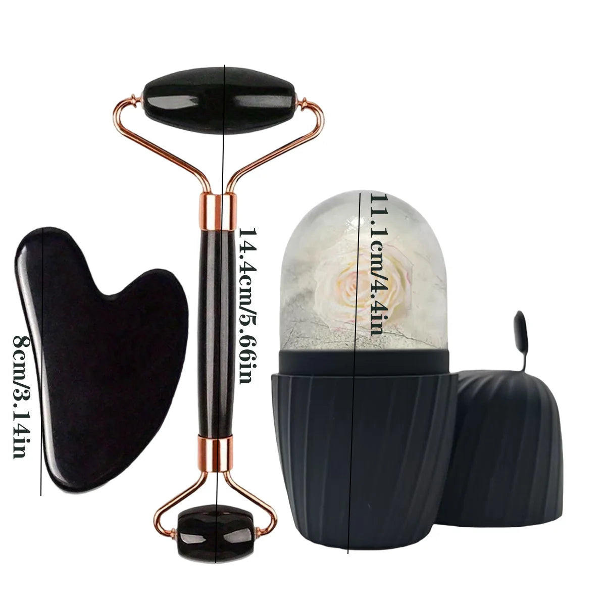 1/2/3pcs Ice Face Roller Set Facial Roller Gua Sha Mold Cube Face Massage Lifting Contouring Skin Care Tool