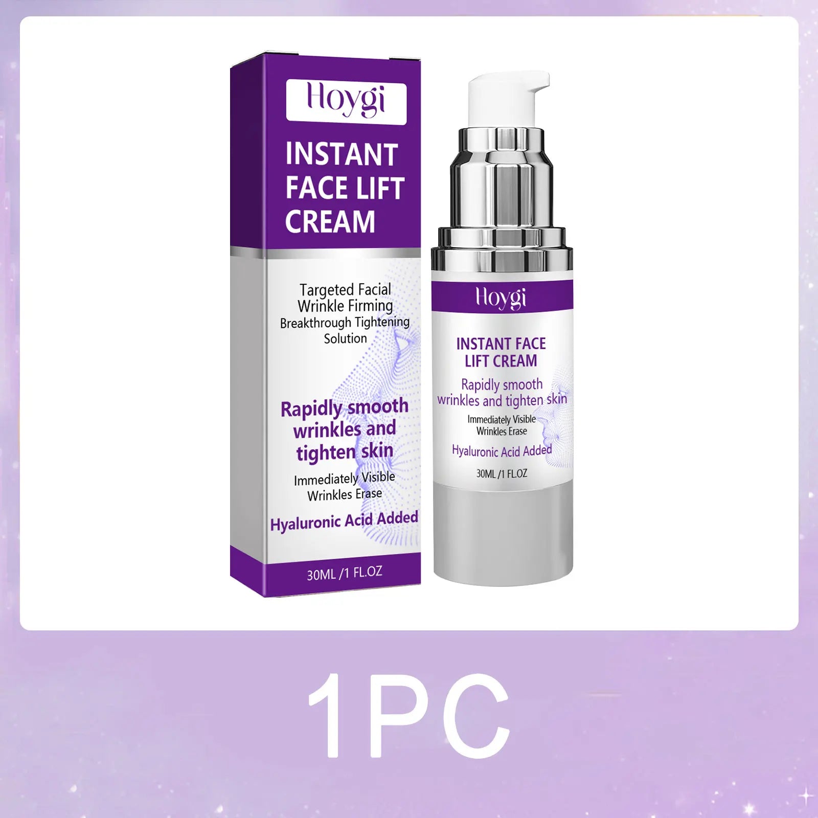 Instant Face Lift Cream Hyaluronic Acid Tightening Firming Smoothing Fine Lines Wrinkles Brightening Anti-Aging Face Moisturizer