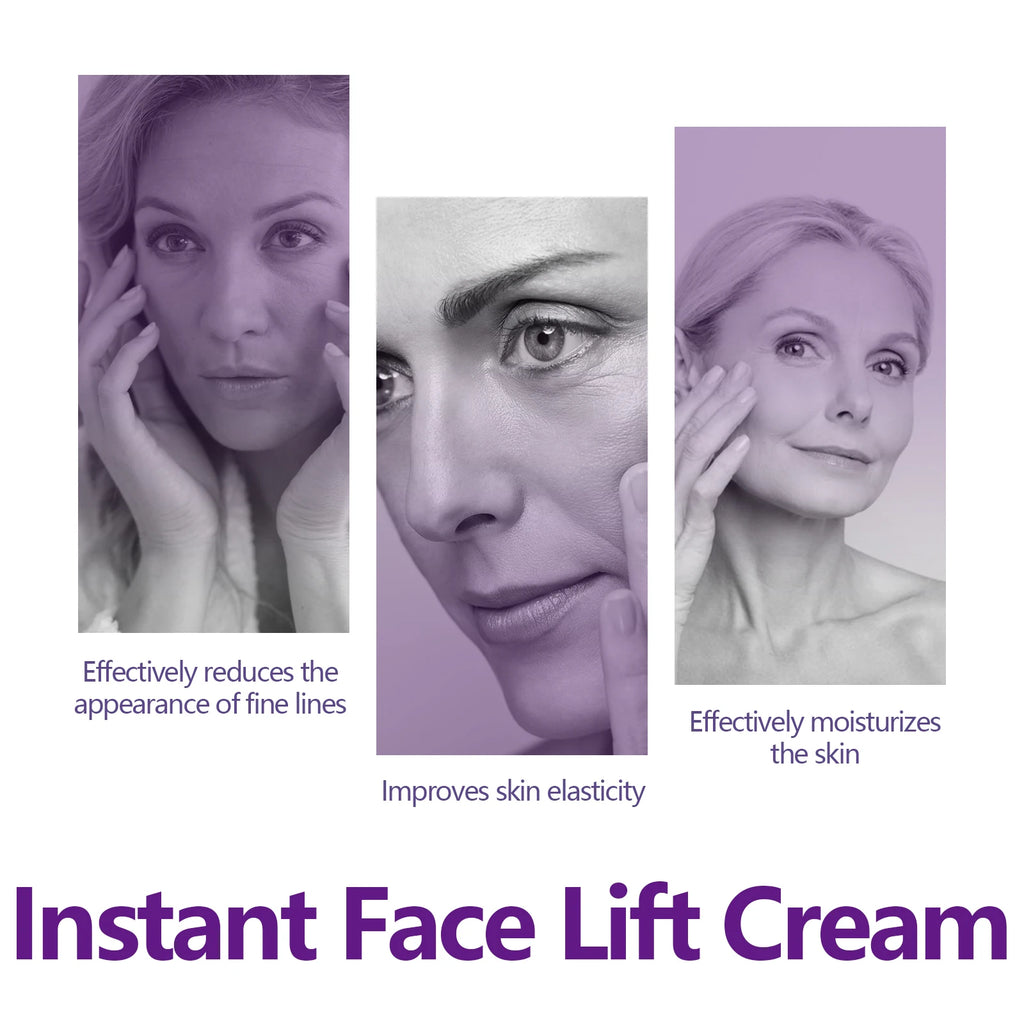Instant Face Lift Cream Hyaluronic Acid Tightening Firming Smoothing Fine Lines Wrinkles Brightening Anti-Aging Face Moisturizer