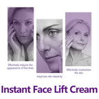 Instant Face Lift Cream Hyaluronic Acid Tightening Firming Smoothing Fine Lines Wrinkles Brightening Anti-Aging Face Moisturizer