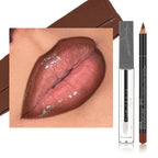 2 in 1 Lip Liner and Lip Oil Set, Gradient Lip Makeup Kit, Nourishing Lip Oil with Precise Lip Contour Pencil, Soft Ombre Lips,